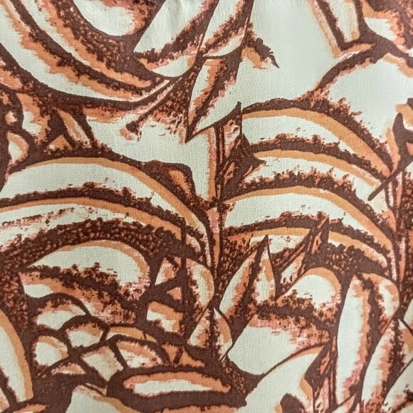 Classiques Entier Beige Floral Silk Fan Sleeve Top XL - Picture 7 of 7